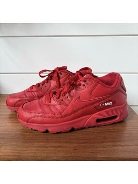Nike Air Max 90 University Triple Red GS Kids Youth 7Y Streetwear Sneakers Shoes